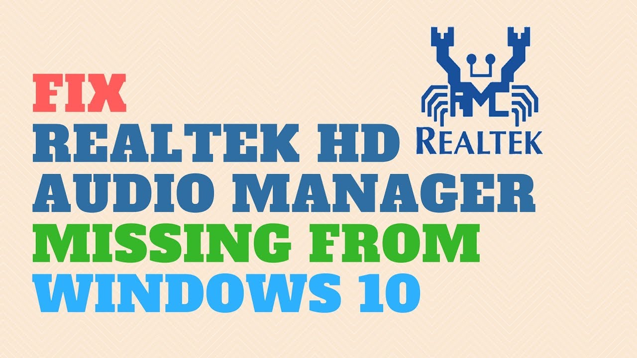 realtek audio manager free download